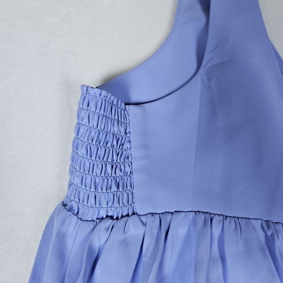 Amanda Uprichard x Revolve Eloise Dress English Lavender Mini Smocked Pockets M - Picture 11 of 16